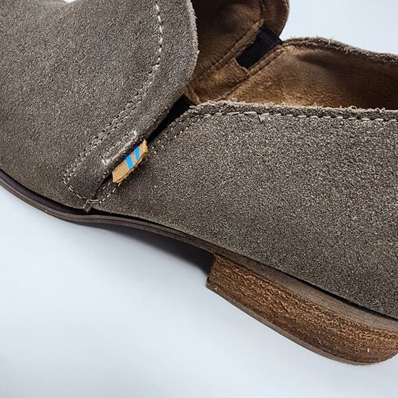 Toms Shaye Dusty Gold Star Suede Brown Gold Sparkle Stack Heel Bootie Womens 8.5 - Picture 7 of 11